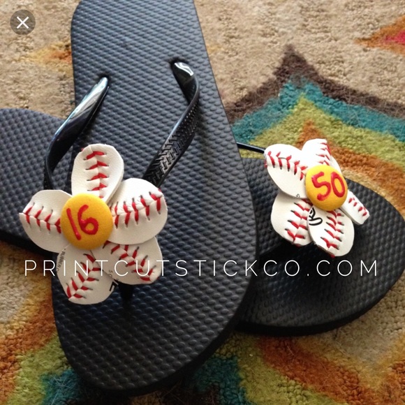 baseball flip flops personalized